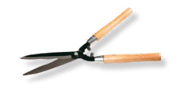 ножица за храсти, дървени дръжки